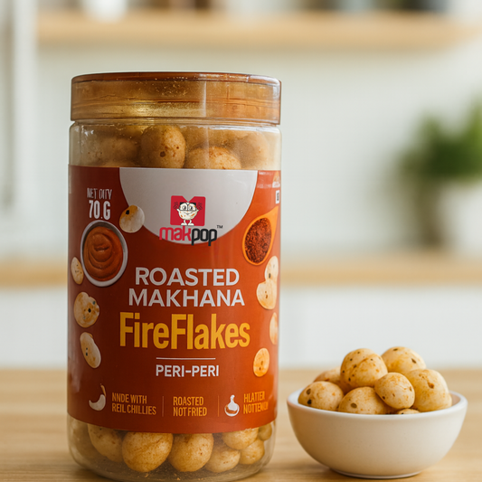 MAKPOP Roasted Makhana : Fire Flakes (Peri Peri)