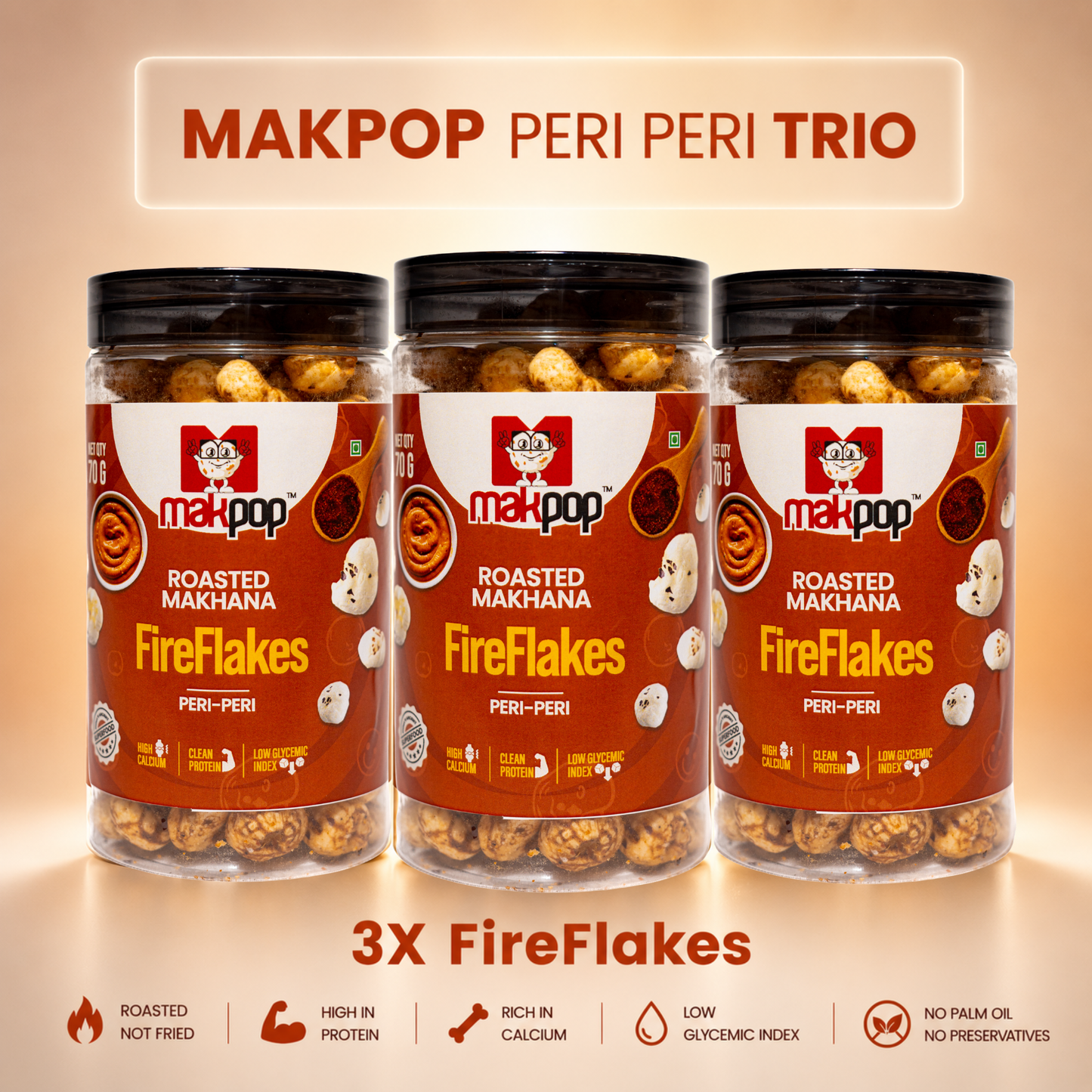 MAKPOP Roasted Makhana | Pick Your 3-Jar Combo | Free Shipping π