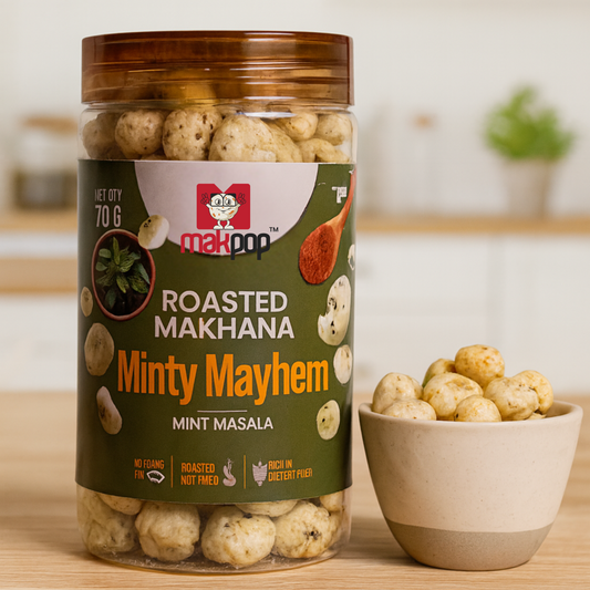 MAKPOP Roasted Makhana : Minty Mayhem (Mint Masala)