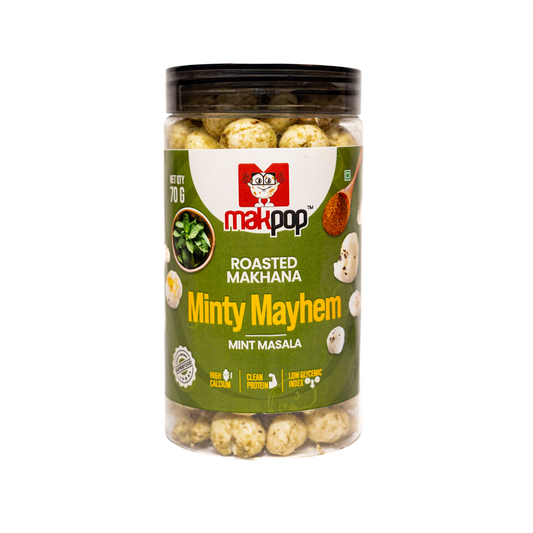 MAKPOP Roasted Makhana : Minty Mayhem (Mint Masala)