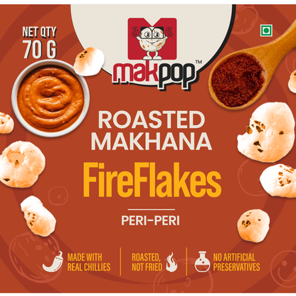 MAKPOP Roasted Makhana : Fire Flakes (Peri Peri)