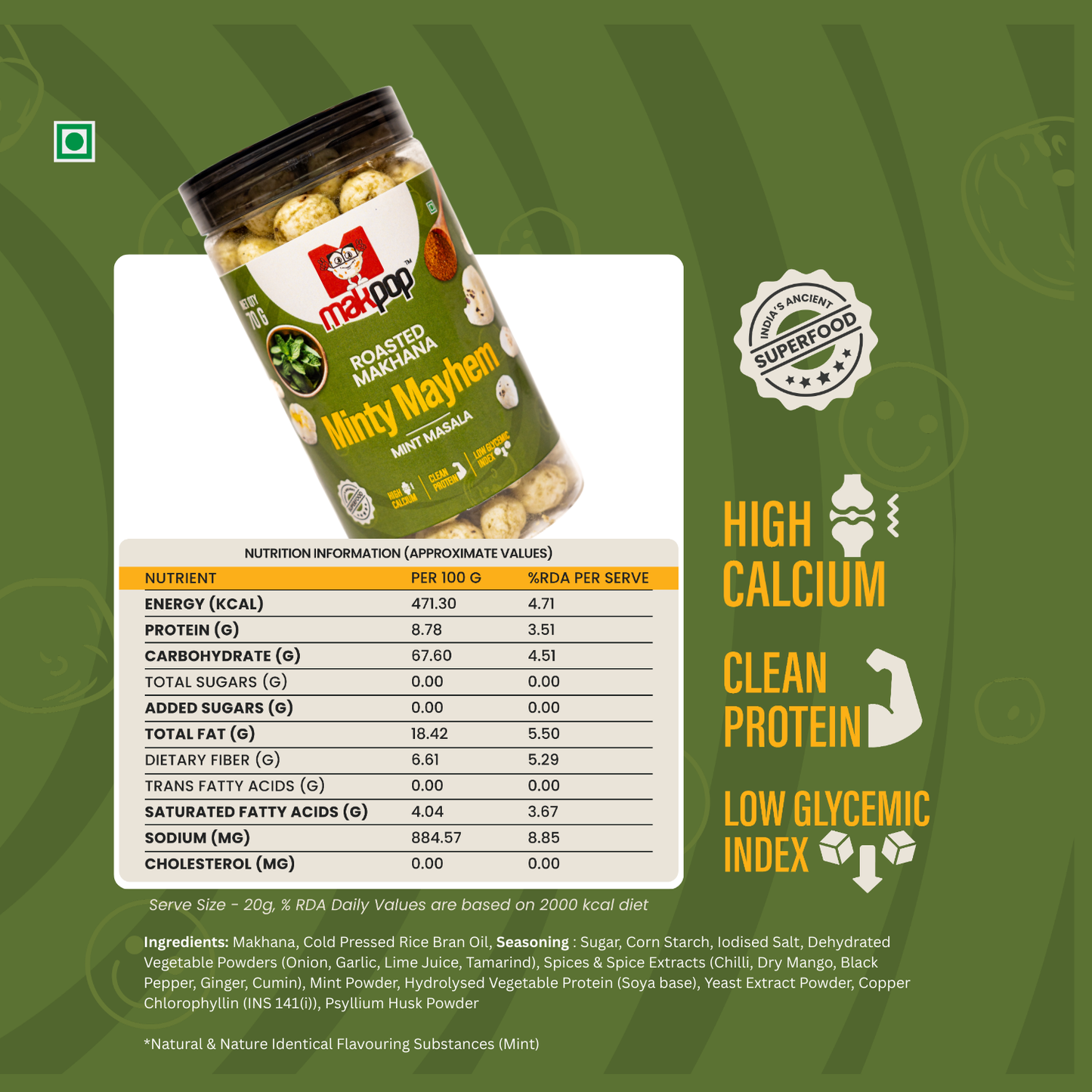 MAKPOP Roasted Makhana Combo Pack – 4 Flavours (Healthy Snack Box)