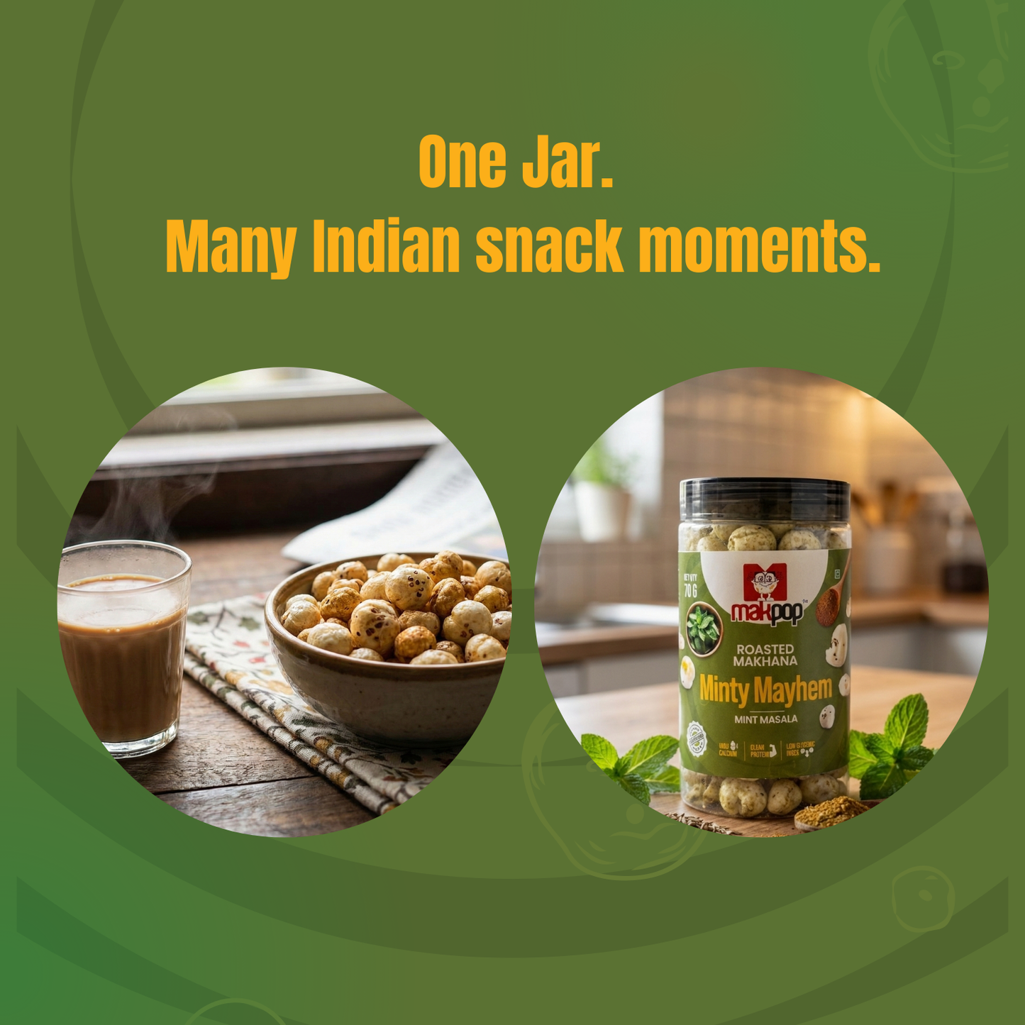 MAKPOP Roasted Makhana : Minty Mayhem (Mint Masala)