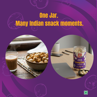 MAKPOP Roasted Makhana : Creamy Chaos (Cream & Onion)