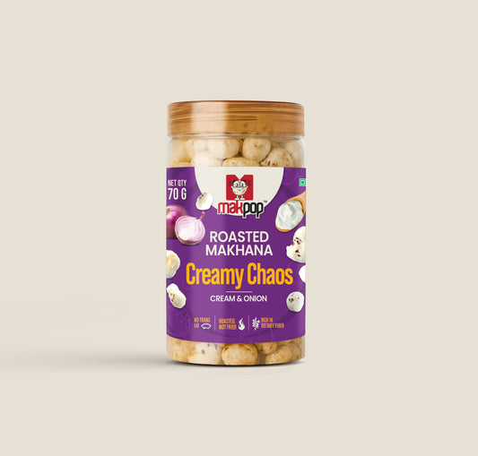 MAKPOP Roasted Makhana : Creamy Chaos (Cream & Onion)