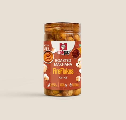 MAKPOP Roasted Makhana : Fire Flakes (Peri Peri)
