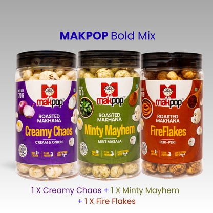 MAKPOP Roasted Makhana | Pick Your 3-Jar Combo | Free Shipping 🚚