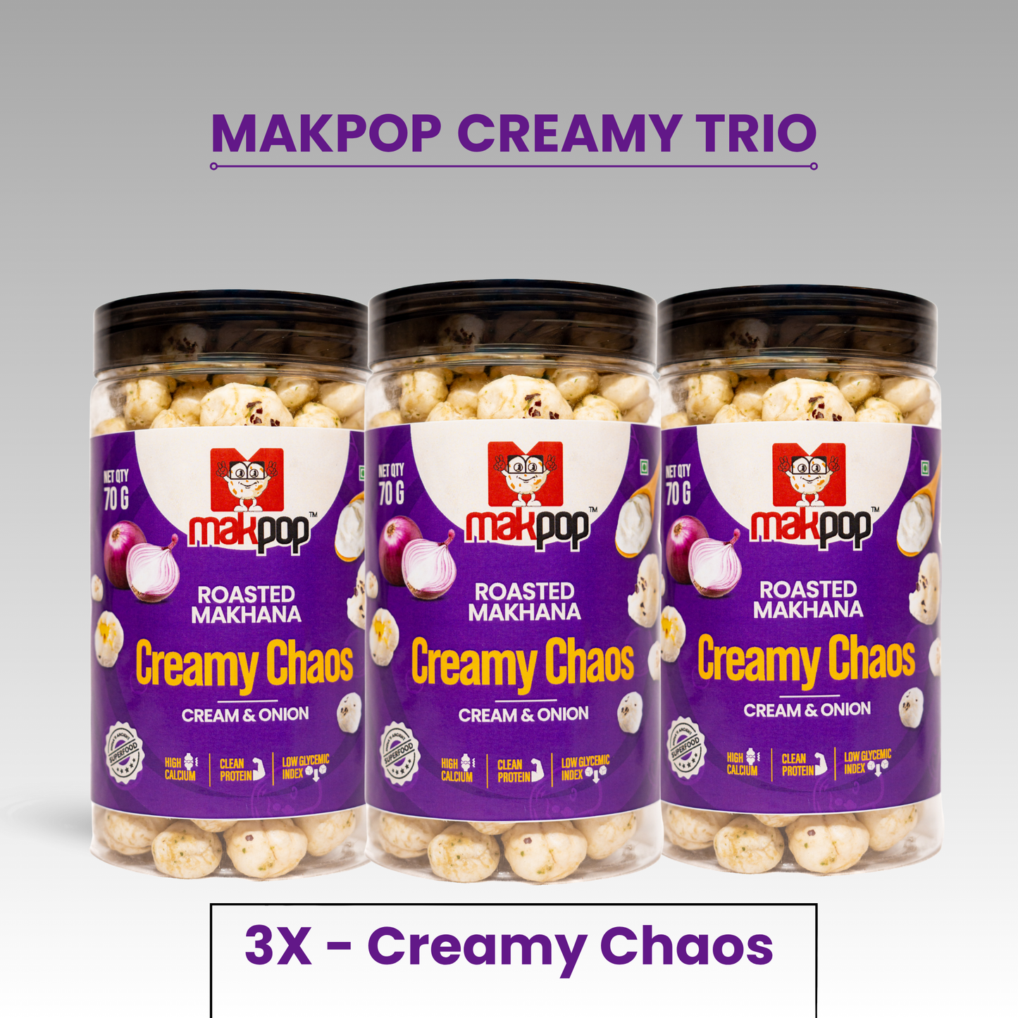 MAKPOP Roasted Makhana | Pick Your 3-Jar Combo | Free Shipping 🚚