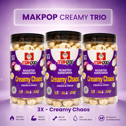 MAKPOP Roasted Makhana | Pick Your 3-Jar Combo | Free Shipping 🚚