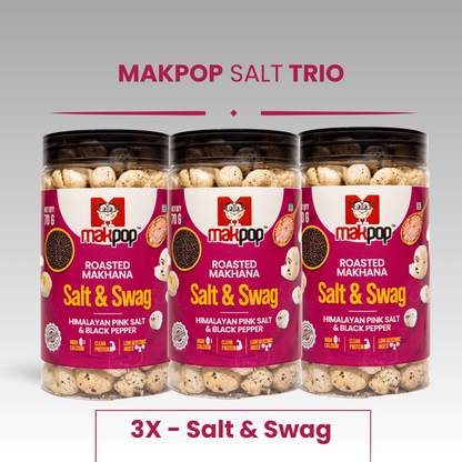 MAKPOP Roasted Makhana | Pick Your 3-Jar Combo | Free Shipping 🚚