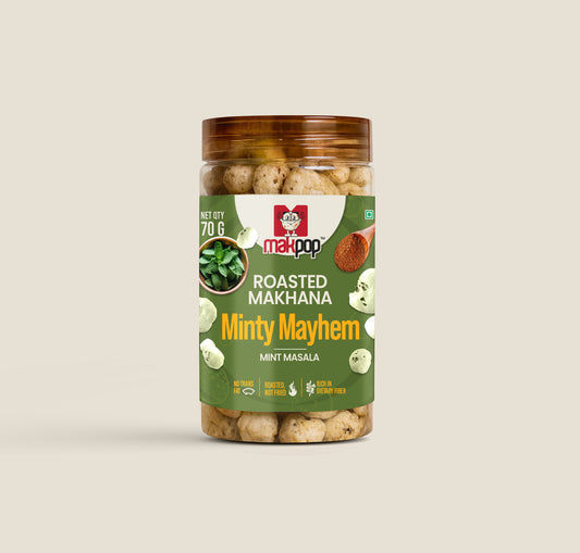MAKPOP Roasted Makhana : Minty Mayhem (Mint Masala)